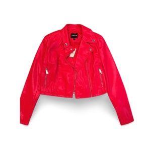 Express red faux leather jacket
